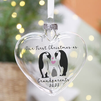 New Grandparents Penguin Christmas Glass Bauble, 5 of 5