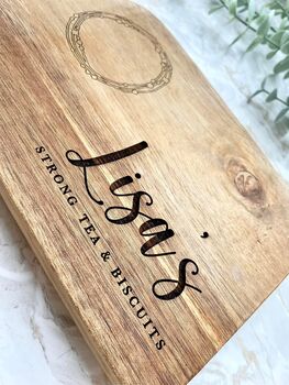 Mini Personalised Engraved Tea And Biscuits Board, 2 of 4