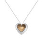 Eco Gold Silver Colour Aluminium Double Heart Necklace, thumbnail 1 of 3