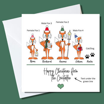 Personalised Fox Family Christmas Cards, 2 of 5