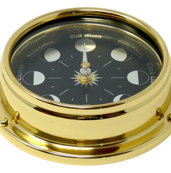 Prestige Solid Brass Moon Phase Clock, 9 of 12