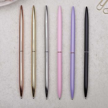 Slim Pink Metal Ballpoint Pen, 4 of 4