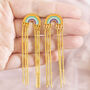 Boho Rainbow Earrings With Long Chain Drops, thumbnail 6 of 7