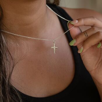 Sterling Silver Cross Necklace, 2 of 8
