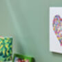 Multicoloured Butterfly Heart Print With Wall Mount, thumbnail 4 of 4