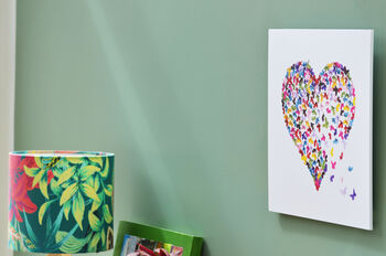 Multicoloured Butterfly Heart Print With Wall Mount, 4 of 4