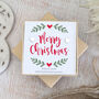 Merry Christmas Folk Earrings, Heart Studs, thumbnail 1 of 5