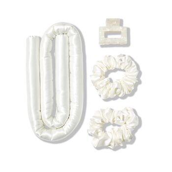 Silk Addict 100% Mulberry Silk Heatless Curlers Set Ivory, 2 of 7