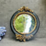 16cm Black And Gold Decorative Wall Mirror – Floral Motif, thumbnail 3 of 12