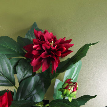 Artificial Dhalia Flowering Plant Red, 4 of 4