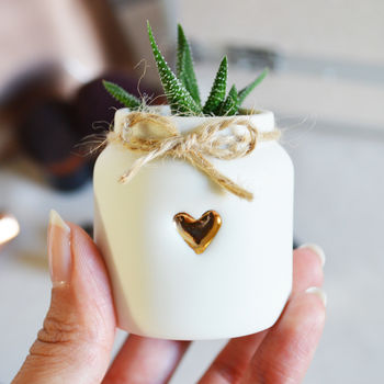 Gold Heart And Twine Mini Porcelain Jar, 3 of 10