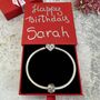 December Birthstone Charm Silver Bracelet Gift For Her, thumbnail 4 of 8