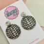 Disco Ball Glitter Statement Earrings / Sparkly Mirror Ball Gift / Festival Statement Jewellery / New Year's Eve Jewellery, thumbnail 5 of 6