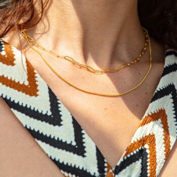 Serenity Sleek Italian Style Gold Snake Chain Necklace, 3 of 4