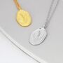 Lily Flower Oval Pendant Necklace In Sterling Silver, thumbnail 5 of 8