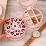 Personalised Leopard Print Round Jewellery Box, thumbnail 2 of 6