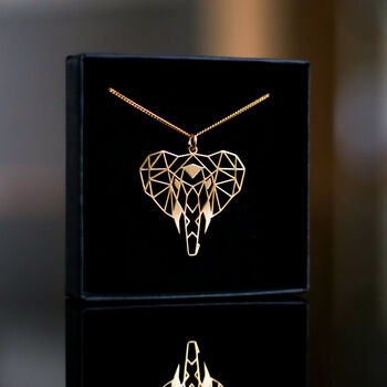 Elephant Necklace In Sterling Silver. 24ct Gold Vermeil, 2 of 11