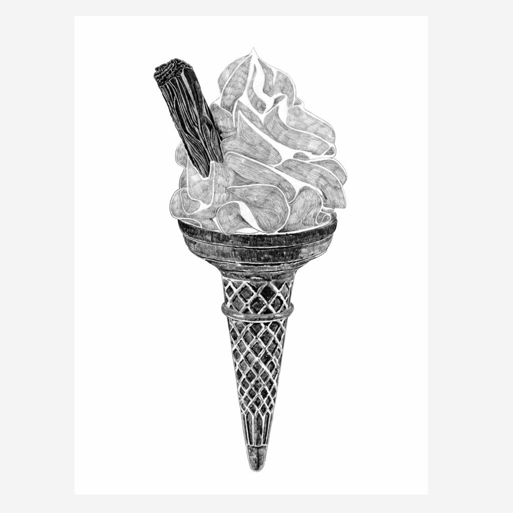Ice Cream Cone Print By Ros Shiers | notonthehighstreet.com
