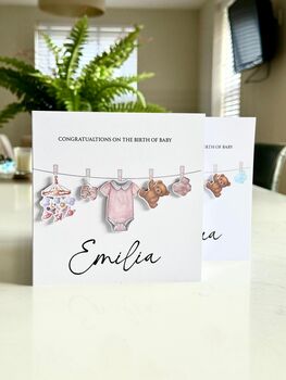 Personalised New Baby Welcome Card, 3 of 3
