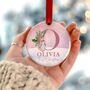 Personalised Baby Girl First Christmas Ceramic Ornament, thumbnail 7 of 7