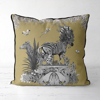 Tropical Zebra Cushion In Gold, 2 of 7