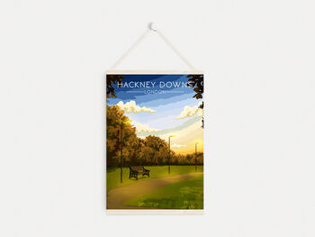 Hackney Downs London Travel Poster Art Print, 6 of 8