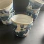 Blue Floral Tumblers Cute Wonky Hand Painted Cups, thumbnail 7 of 10