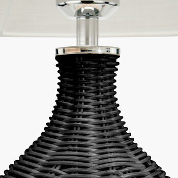 Black Rattan Bottle Table Lamp, 6 of 8