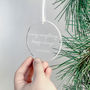 Personalised Clear Minimal Christmas Ornament, thumbnail 1 of 2
