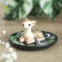 Ceramic Green Fawn Trinket Dish, thumbnail 1 of 4