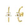Gold Plated 925 Sterling Silver Flower Ear Climber Cuff, thumbnail 1 of 9