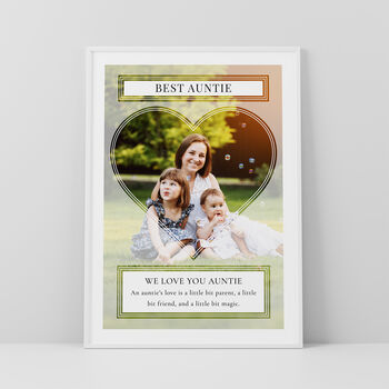 Best Auntie Personalised Photo Print Wall Art Gift For Aunty, 4 of 5