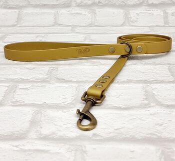 Waterproof Dog Collar And Lead Set Gold, 3 of 3
