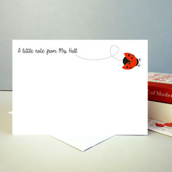 Set Of 12 Personalised Notecards With Ladybug, 2 of 2