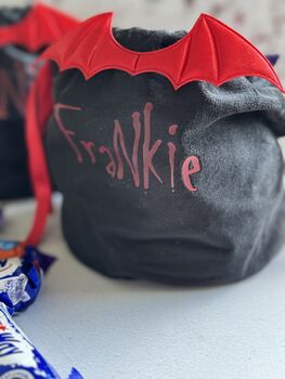Halloween Trick Or Treat Personalised Luxury Feel Bag, 4 of 5