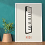 Midi Keyboard Print | Music Producer Poster, thumbnail 1 of 5