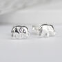 Sterling Silver Tiny Elephant Stud Earrings, thumbnail 2 of 6