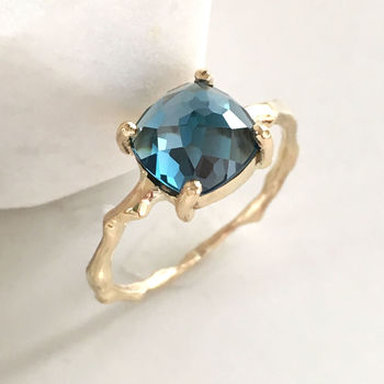 Twig Statement Ring In London Blue Topaz, 3 of 5