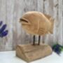 Large 30cm Hand Carved Carp Fish On Stand – Teak Root Ornament Sculpture, thumbnail 3 of 9