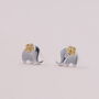 Sterling Silver Flower Elephant Earrings, thumbnail 2 of 4