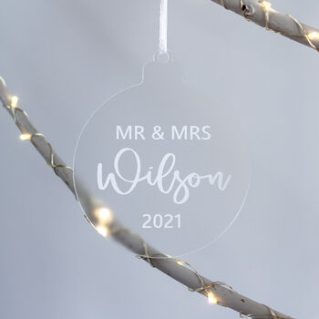 Personalised Couples Christmas Tree Ornament, 2 of 5