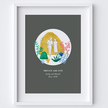 Personalised Forever And Ever Wedding Art Print, 3 of 4