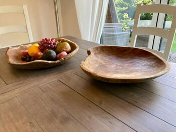 Huge 50cm Wooden Fruit Bowl Handcrafted Teak Root, 5 of 5