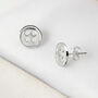 Sterling Silver Sewing Button Stud Earrings, thumbnail 5 of 9