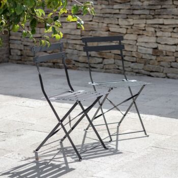 Set Of Two Outdoor Bistro Chairs Various Colours, 2 of 5