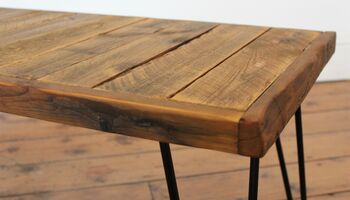 Industrial Reclaimed Hairpin Leg Coffee Table, 3 of 5