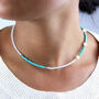 Turquoise And White Bead Necklace, thumbnail 1 of 5