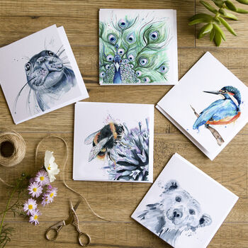 Pack Of Inky Blue Blank Greeting Cards, 4 of 8