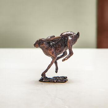 Miniature Bronze Hares, 8th Anniversary Gift Set, 5 of 11