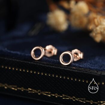 Sterling Silver Tiny Open Circle Stud Earrings, 6 of 12